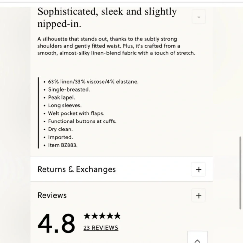 J. Crew - 2024 Madelyn Blazer in Linen Blend - Color Ivory Size 4 - BZ883 - NWT - Picture 7 of 11